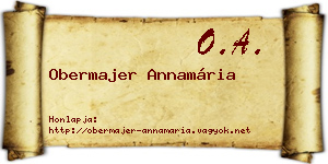 Obermajer Annamária névjegykártya