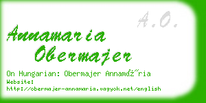 annamaria obermajer business card
